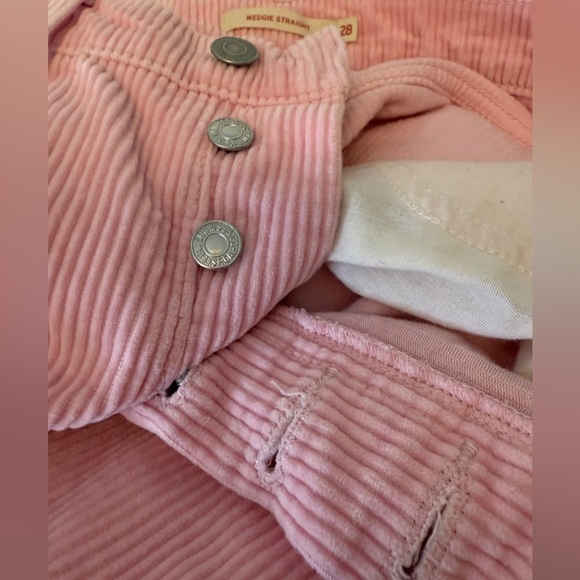 Levi’s High Rise Wedgie Straight Pink Corduroy Pant 28x28 PINKKKK - Picture 5 of 8